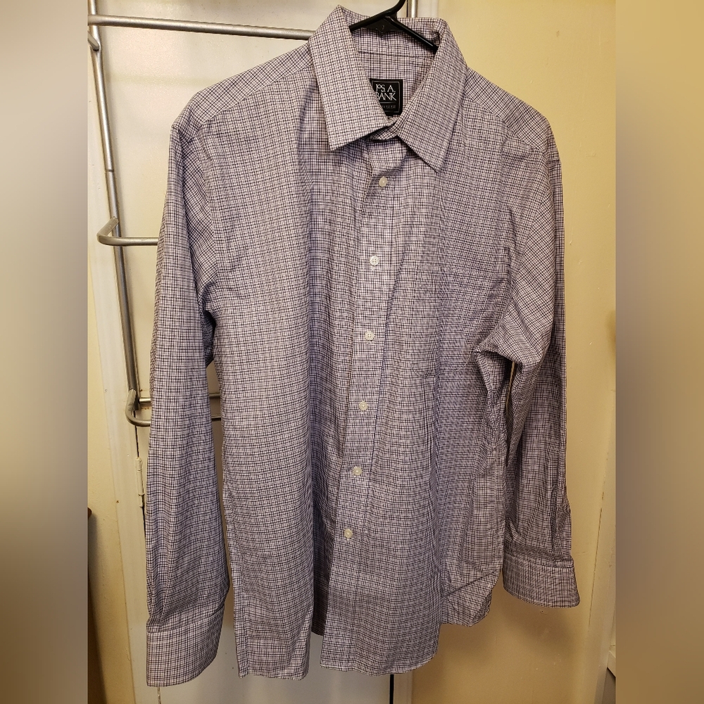 Jos. A. Bank Multi-color Plaid  Button Down Dress Shirt Mens Size Medium